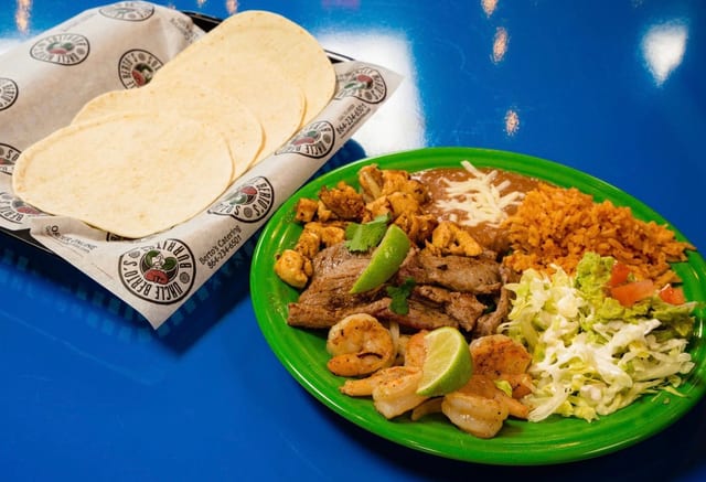 Trio Fajita-steak, shrimp And Chicken.