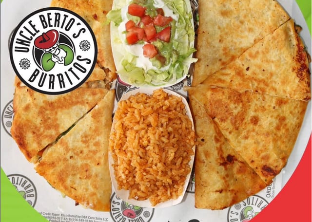 FIVE 8"CHICKEN QUESADILLAS.