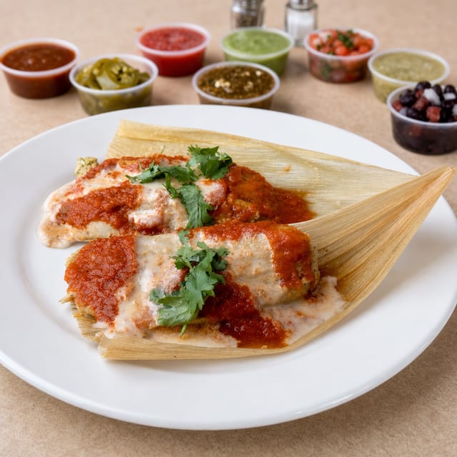 2 Smothered Tamales.