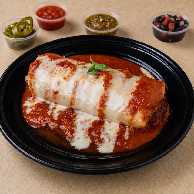 Red Sauce N Cheesedip Smothered Burrito.