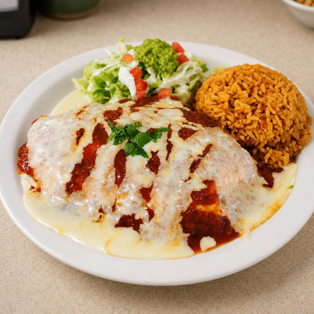 Chipotle Red N Cheesedip Wet Burrito.