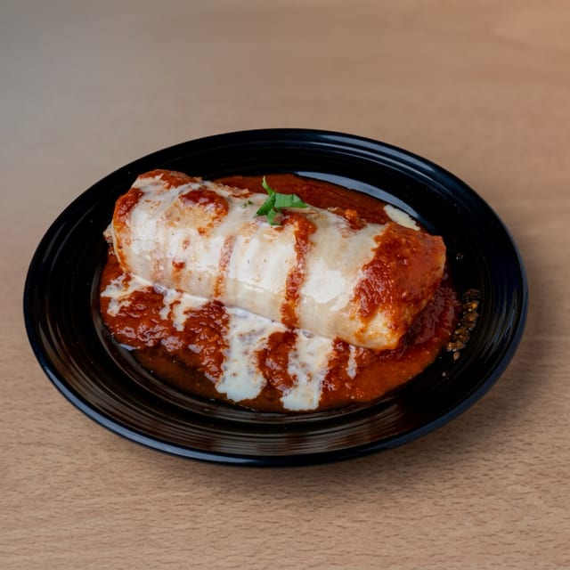 Red Sauce N Cheesedip Smothered Burrito.