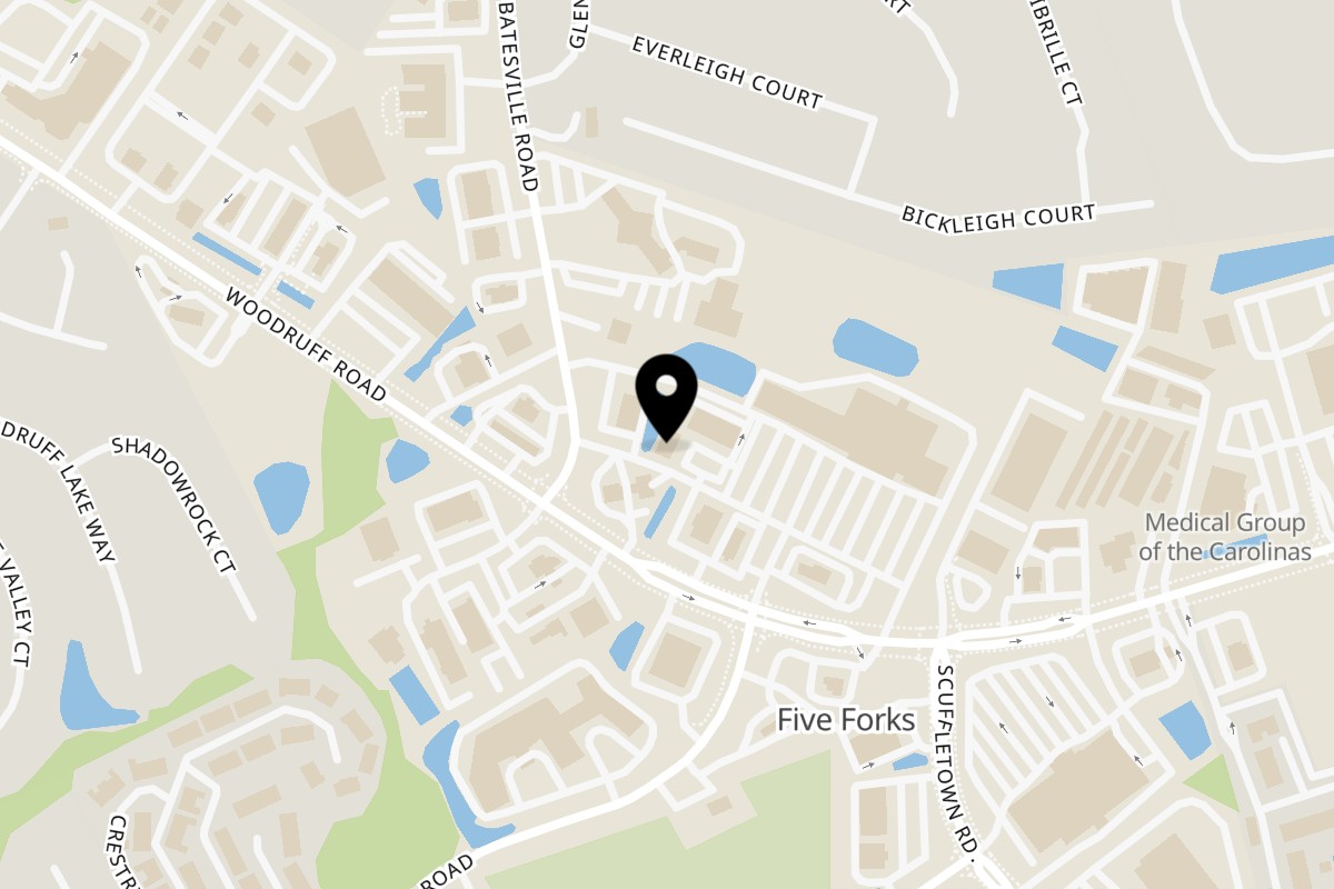 Map showing the location of Uncle Berto’s Burritos Uncle Bertos Burritos Simpsonville on 100 Batesville Rd in Simpsonville